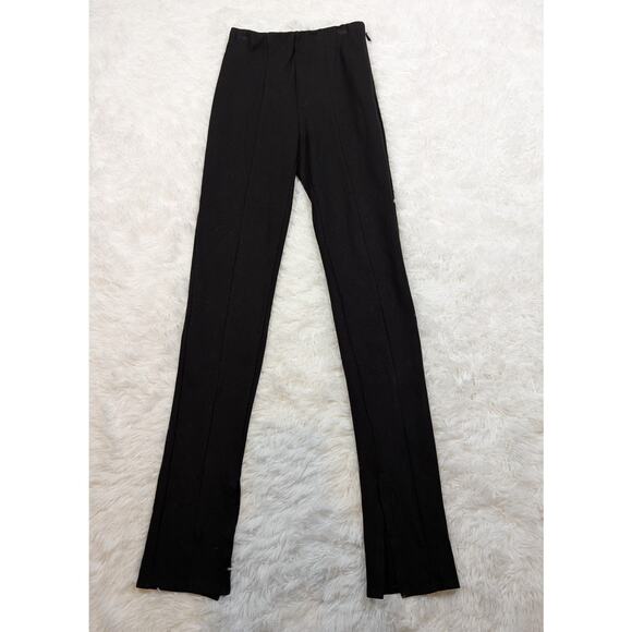 Anine Bing Max Trousers Split Hem High Rise Black Size 34 - Picture 12 of 14
